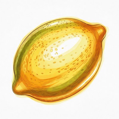 Lemon illustration on white background