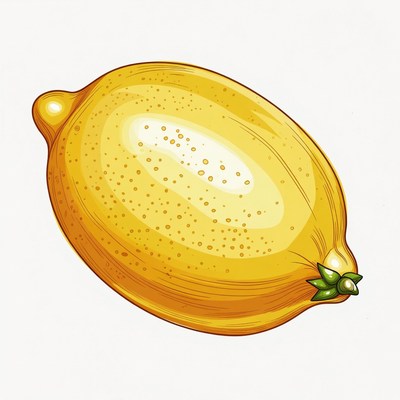 Bright yellow lemon illustration