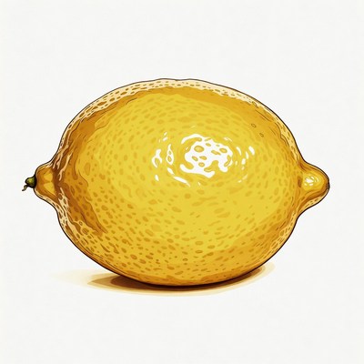 Bright yellow lemon illustration
