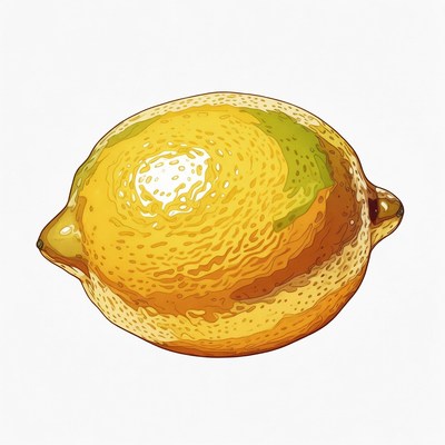 Bright yellow lemon illustration