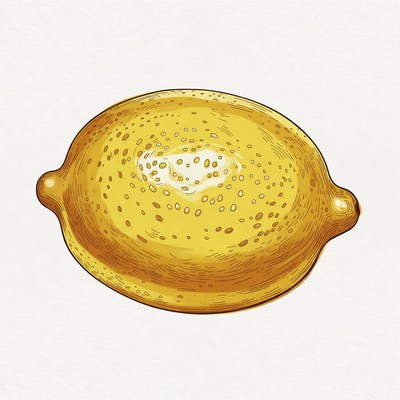 Illustrated yellow lemon