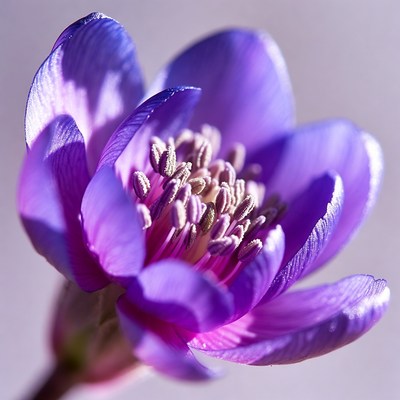 Purple Anemone Flower Closeup