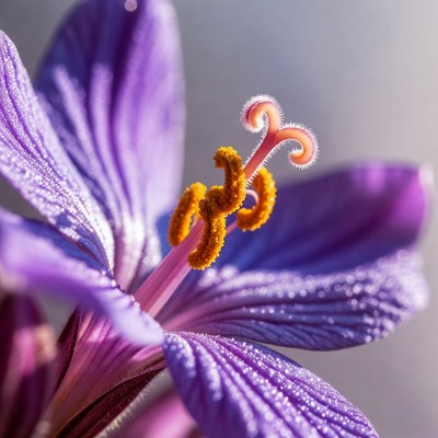 Purple Crocus Flower Closeup