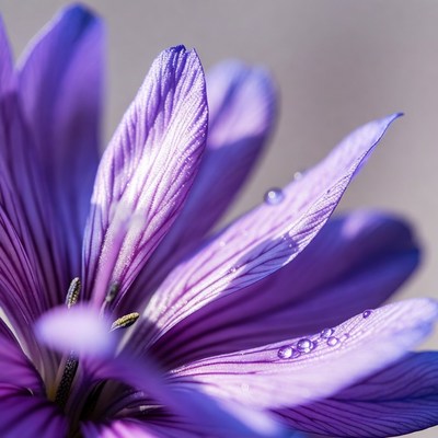Purple Flower with Water Droplets