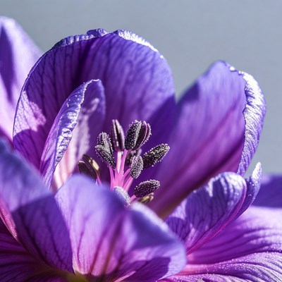 Purple Tulip Flower Closeup