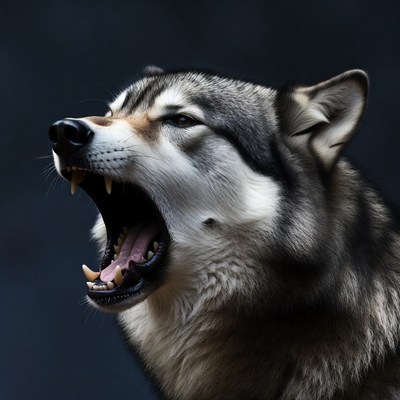 Howling Alaskan Malamute dog