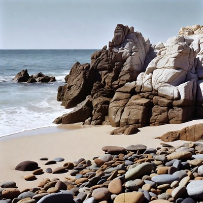 Rocky Beach with Ocean Waves
