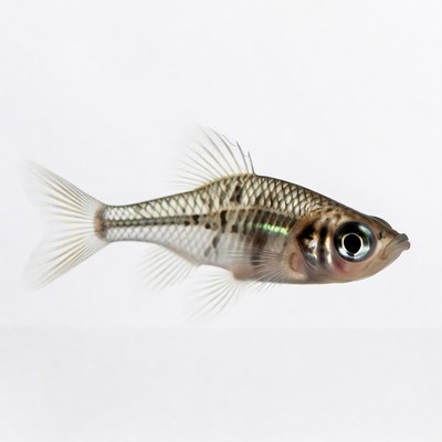 Silver green swordtail fish swimming