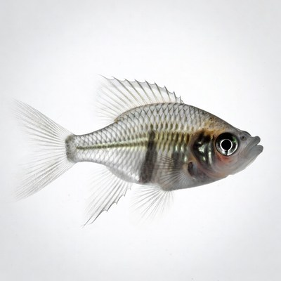 Silver Molly Fish on White Background