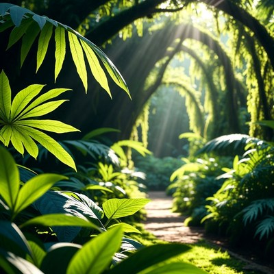 Sunlit Jungle Path Archway