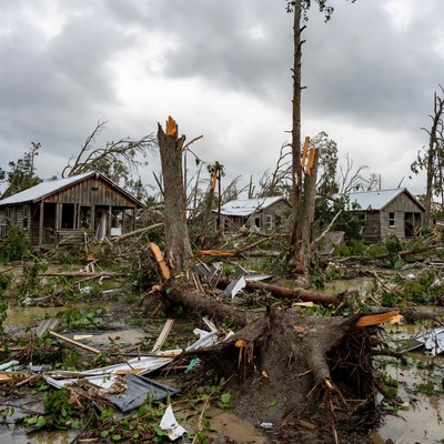 Hurricane Damage to Houses and Trees