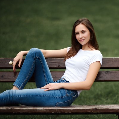 Woman lounging on park bench