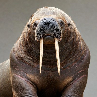 Walrus with long tusks