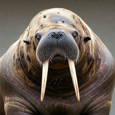 Walrus with long tusks