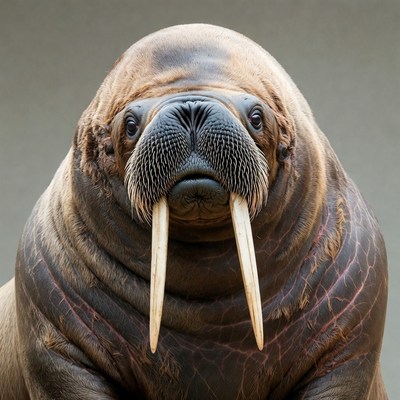 Walrus with long tusks