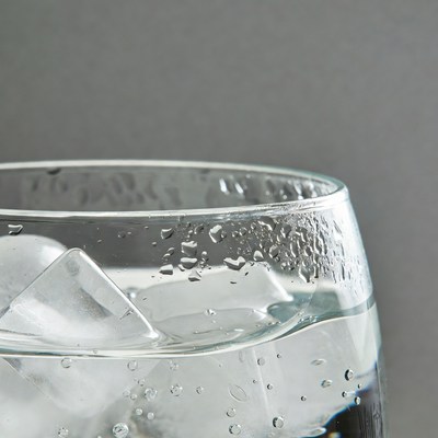 Glass of Water with Ice Cubes