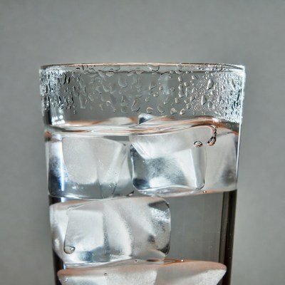 Glass of Water with Ice Cubes