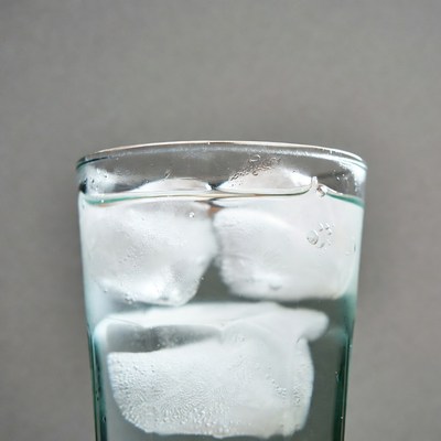 Glass of Water with Ice Cubes