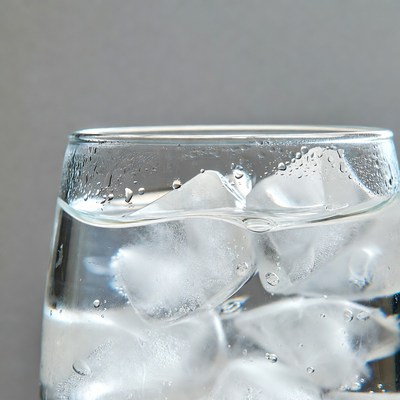 Glass of Water with Ice Cubes