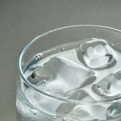 Glass of Water with Ice Cubes