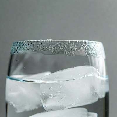 Glass of Water with Ice Cubes