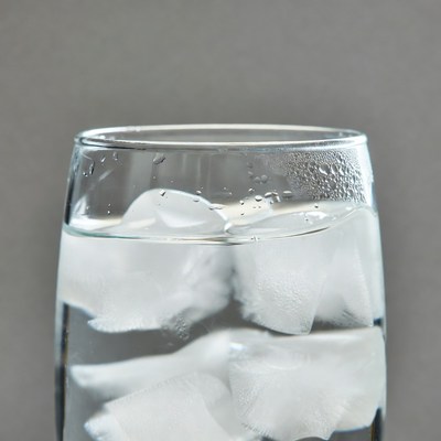 Glass of Water with Ice Cubes
