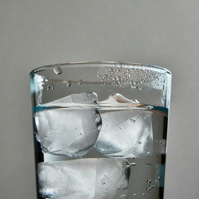 Glass of Water with Ice Cubes