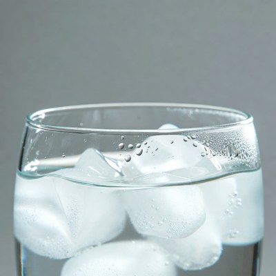 Glass of Water with Ice Cubes
