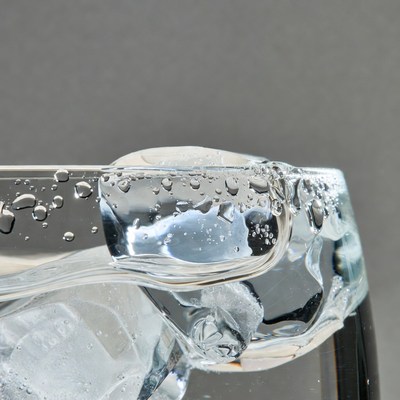 Glass of Water with Ice Cubes