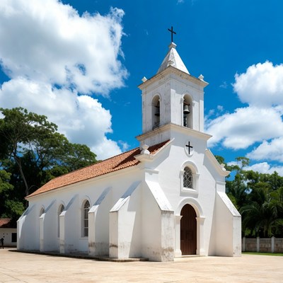 White Church with Bell Tower