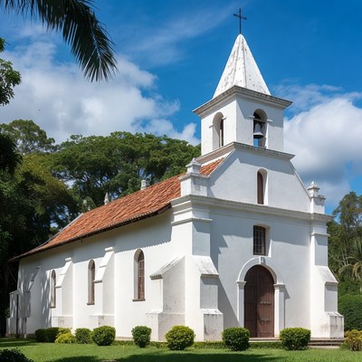 White Church with Bell Tower