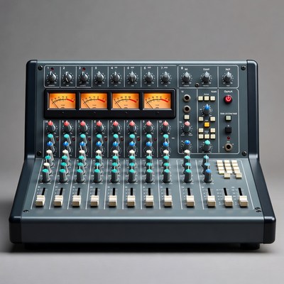 Gray Analog Audio Mixing Console