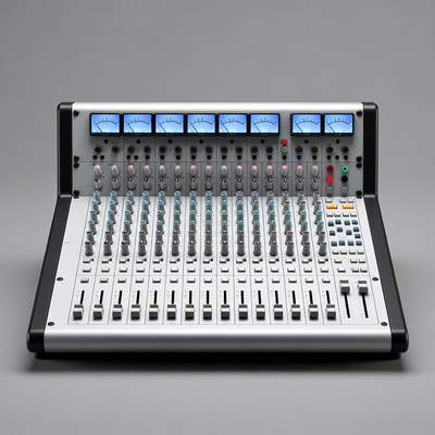Silver 16-Channel Audio Mixing Console