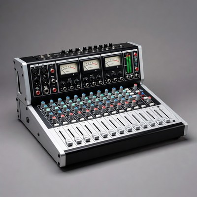 Black and Silver Audio Mixer