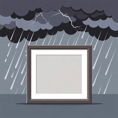 Blank Picture Frame in Storm