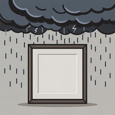 Blank Picture Frame in Storm