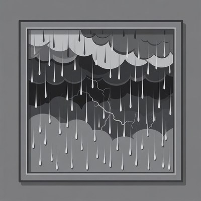 Storm Clouds with Rain and Lightning