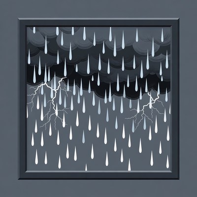 Heavy Rain with Lightning Storm