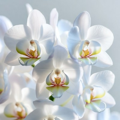 White Phalaenopsis Orchids Blooming
