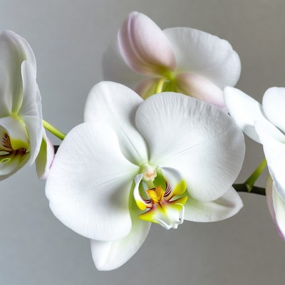 White Phalaenopsis Orchids on Stem