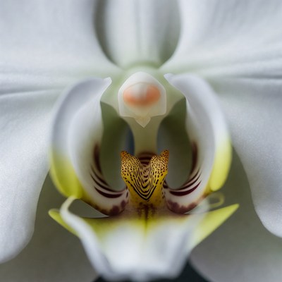 White Phalaenopsis Orchid Closeup
