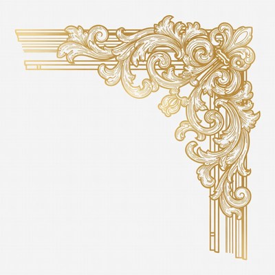 Gold Ornate Corner Border Design