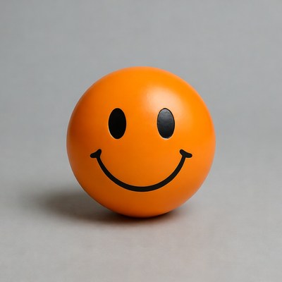 Orange Smiley Face Ball
