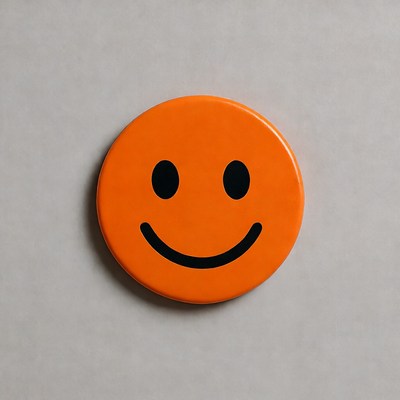 Orange Smiley Face Button