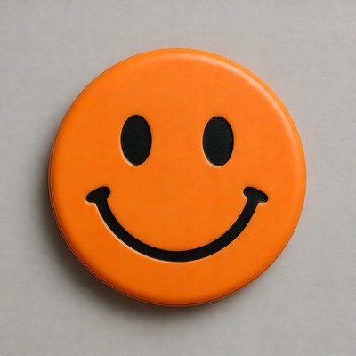 Orange Smiley Face Emoticon