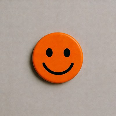 Orange Smiley Face Button