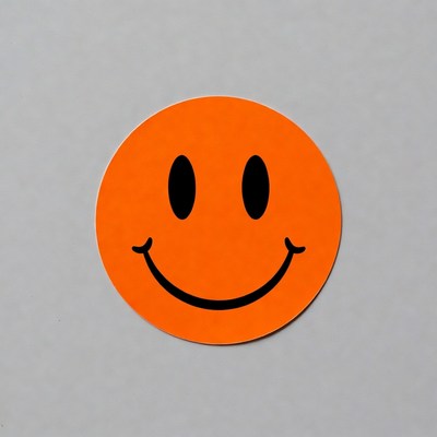Orange Smiley Face Sticker