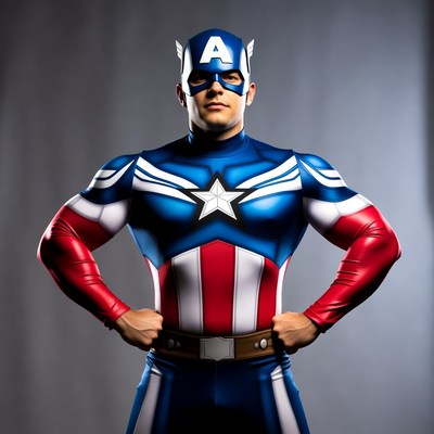 Man in Captain America costume