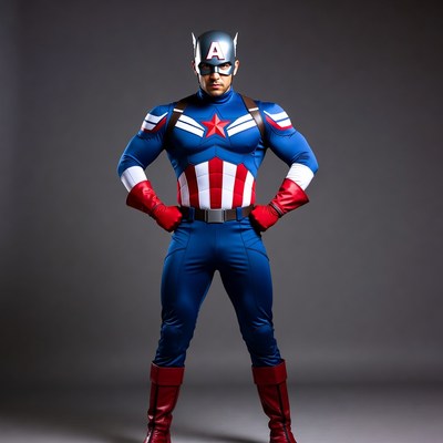 Man in Captain America costume