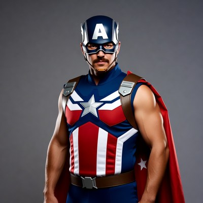 Man in Captain America costume